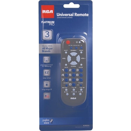 Rca 3-Device Universal Black Remote Control RCR503BE